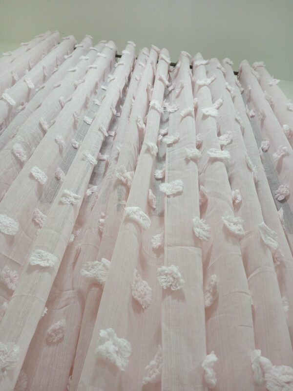 Baby Pink Clouds Sheer Curtain 7ft - Image 2