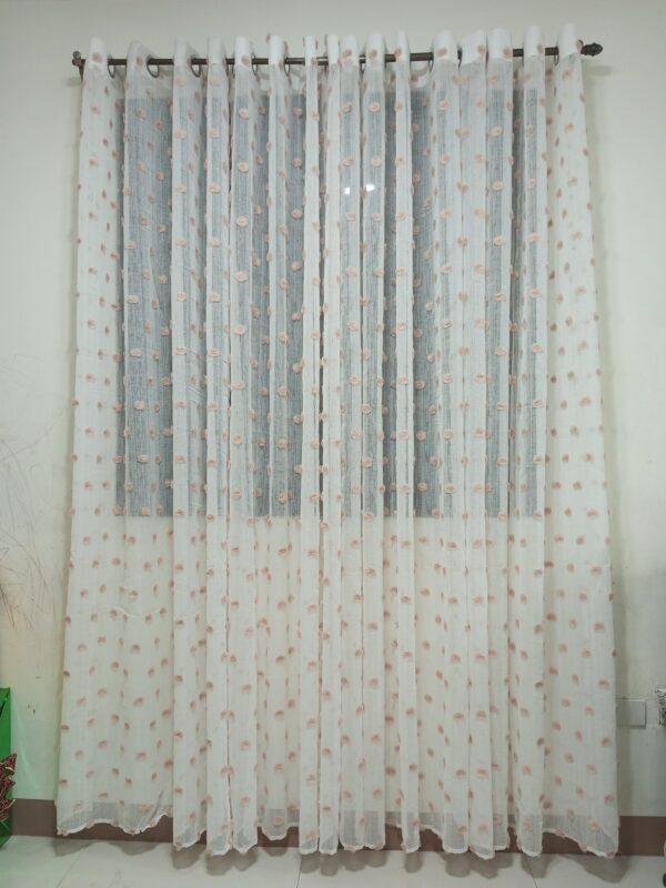 Brown Clouds Sheer Curtain 7ft.