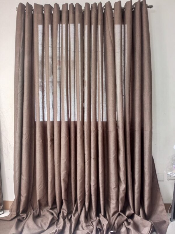 Textured Dark Brown 9ft. Curtain - Image 3