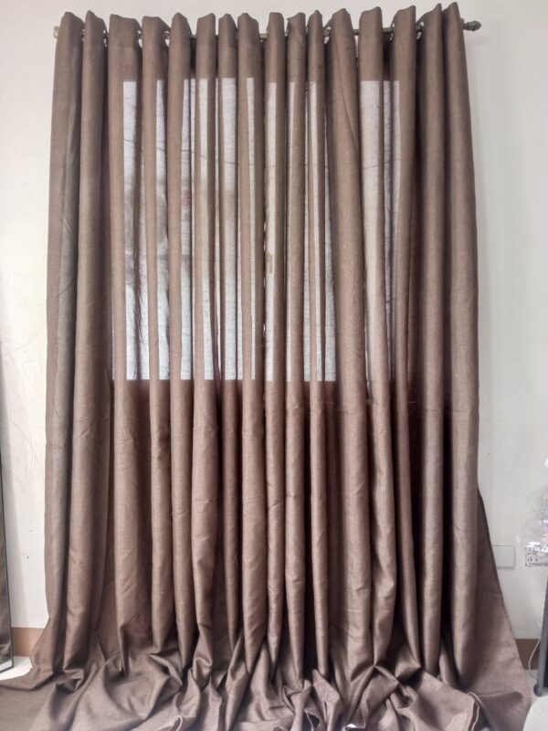 Textured Dark Brown 9ft. Curtain - Image 2